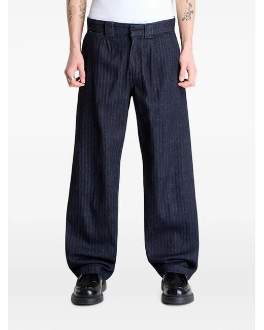 Dickies Blue Selvedge Herringbone-Denim Trousers for men