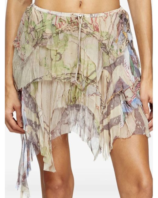 DIESEL White O-Silla Mini Skirt