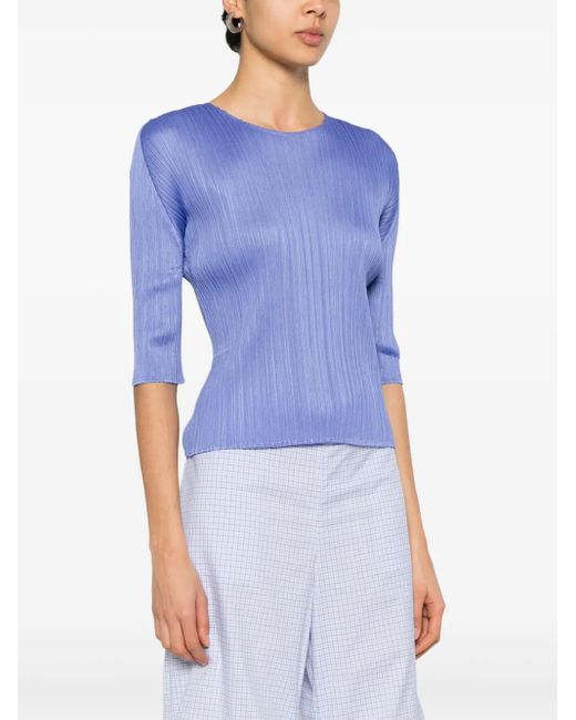 Pleats Please Issey Miyake Blue Monthly Colors: March Top