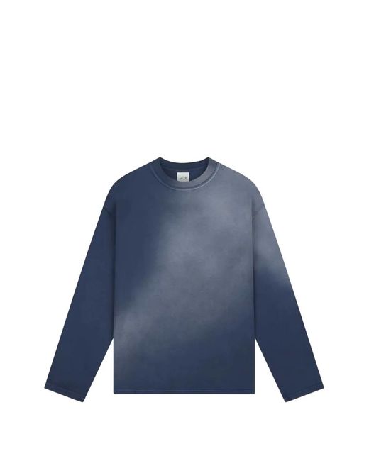 Arte' Blue Stencil Sunfade Long-Sleeve T-Shirt for men