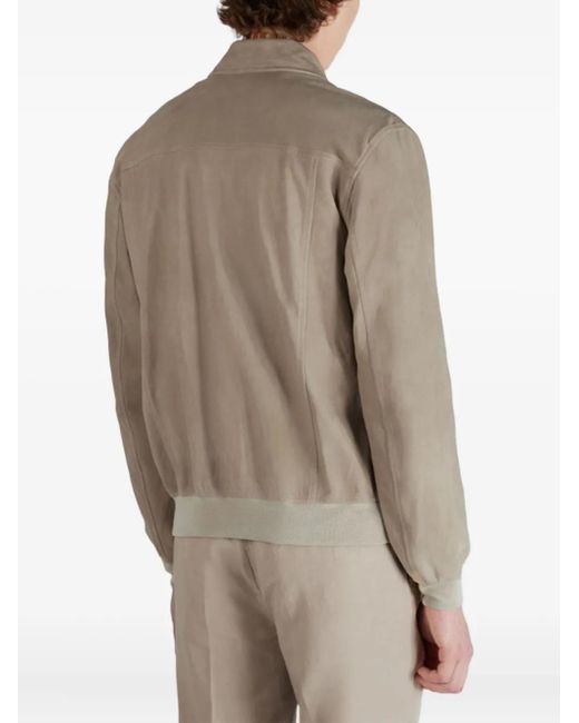 Montedoro Natural Buttoned Suede Leather Jacket for men