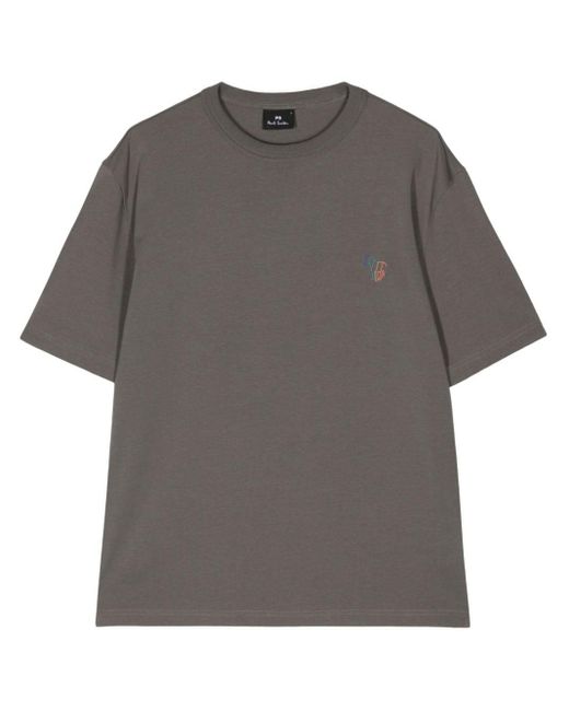 PS by Paul Smith Gray Zebra-motif Cotton T-shirt for men
