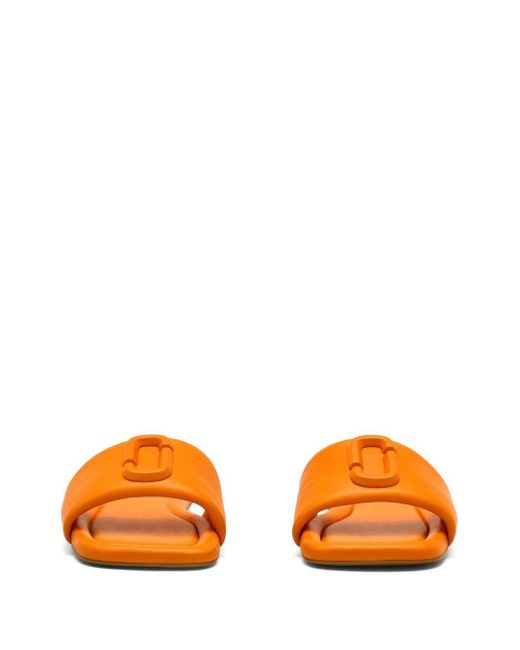 Marc Jacobs Orange Logo-Plaque Mules