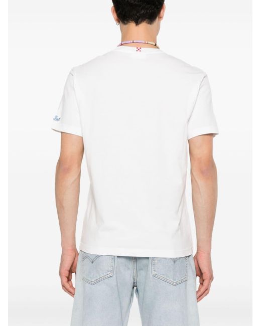 Mc2 Saint Barth Blue Mykonos Padel Club-print T-shirt for men