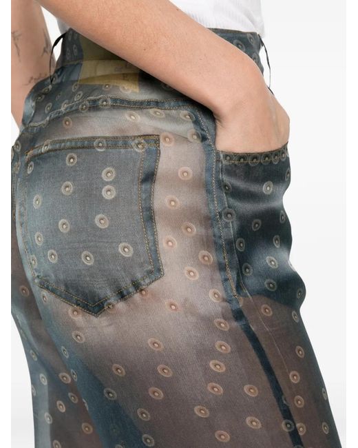 Haikure Blue Patterned Bonnie Denim