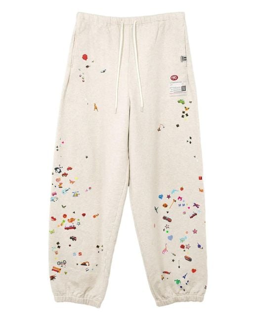 Maison Mihara Yasuhiro Natural Sticker Graphic-Print Track Pants for men