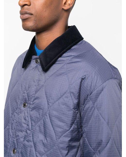 Mackintosh Blue Teeming Quilted Coach Jacket for men