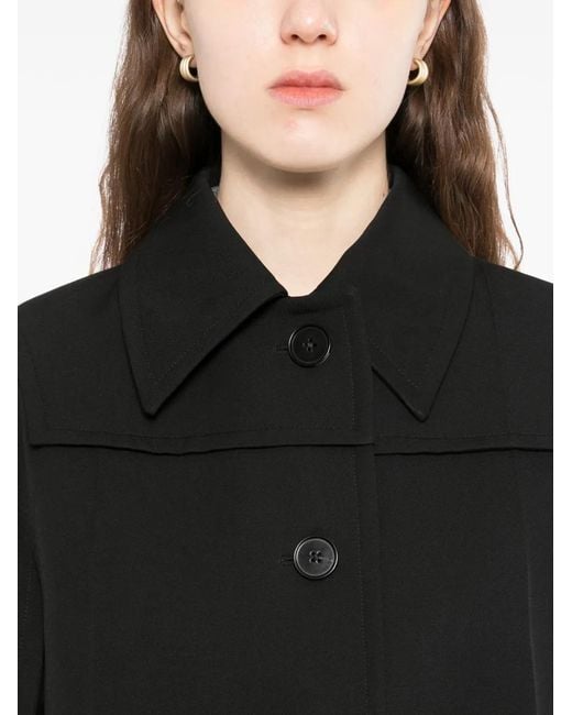 Jil Sander Black Buttoned Coat