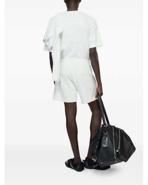 Acne White Cotton Shorts