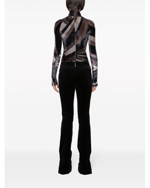 Emilio Pucci Black Marmo-Print Straight-Leg Jeans