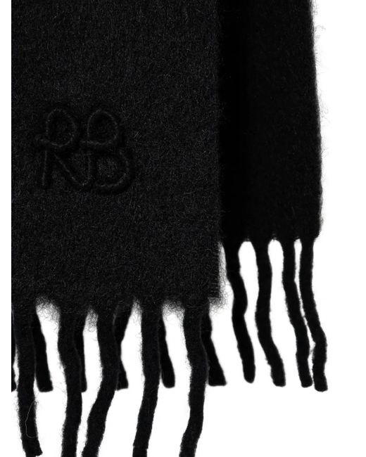 Ruslan Baginskiy Black Logo-Embroidered Scarf