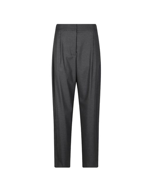 ERMANNO FIRENZE Gray Pleated-Detail Tapered Trousers
