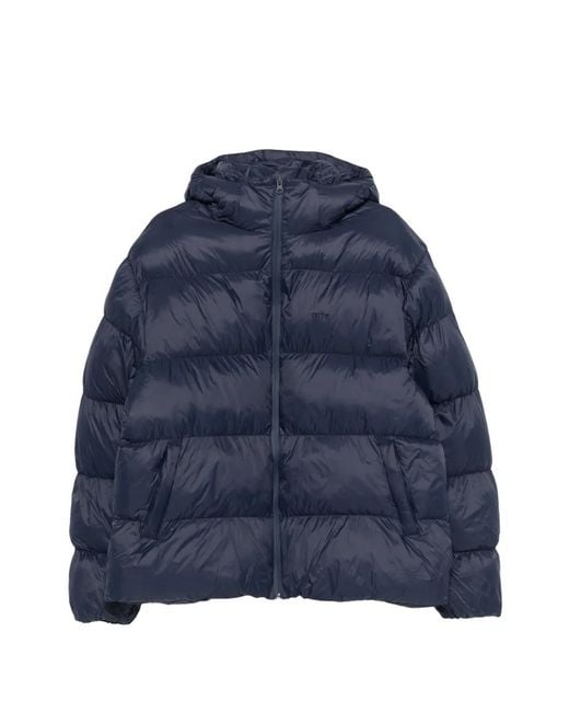 Arte' Blue Hooded Quilted Jacket for men