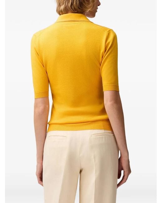 RETORI Yellow Stripe-Detail Polo Shirt