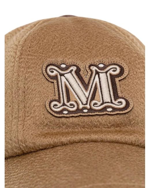 Max Mara Brown Logo-Patch Baseball Cap