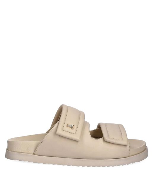 Patrizia Pepe Natural Double-Strap Slide Sandals