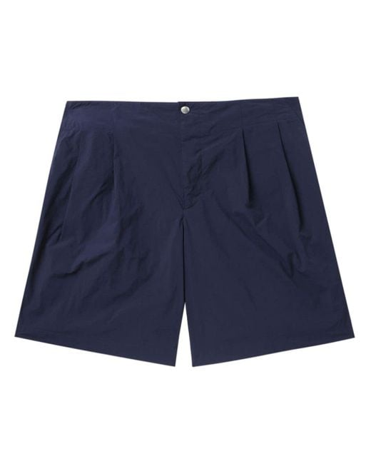 Kolor Blue Pleated Tailored Shorts for men