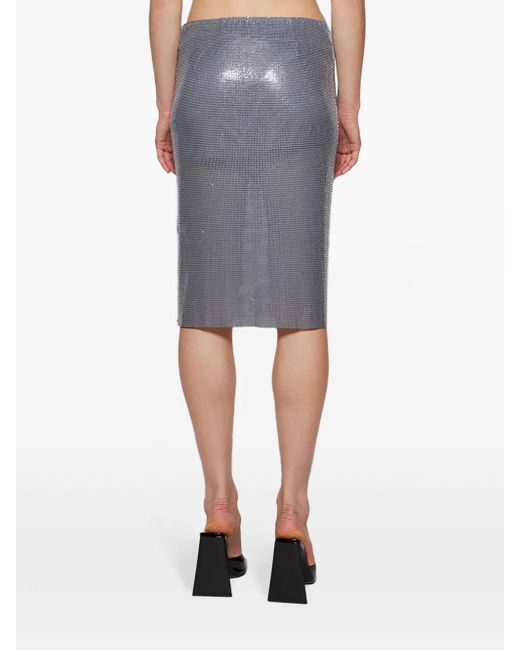 Christopher Esber Blue Viva Mesh Midi Skirt