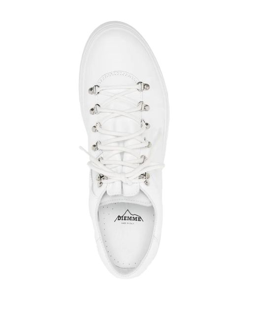 Diemme White Round-Toe Low-Top Sneakers for men