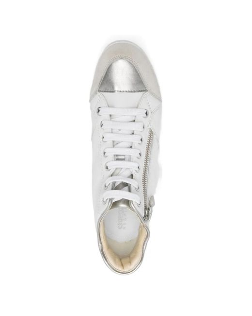 Geox White Zip High-Top Sneakers