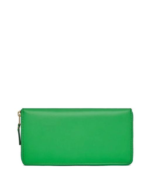 Comme des Garçons Green Zip-Around Leather Wallet for men