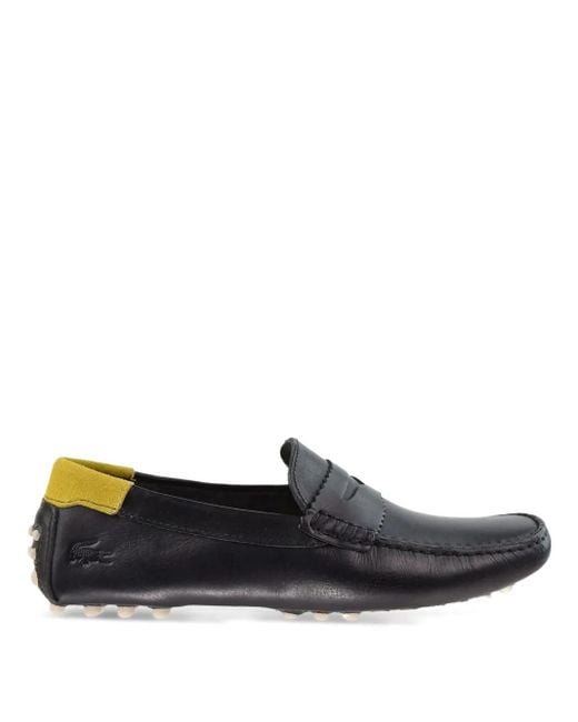 Lacoste Gray Concours Leather Loafers for men