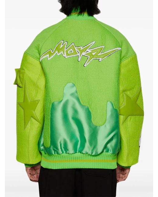 Members of The Rage Green Oversized Varsity Jacket for men