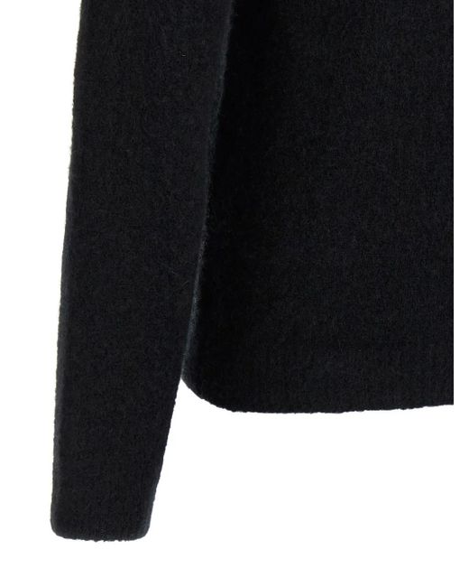 Roberto Collina Black Crew-Neck Cashmere Sweater for men