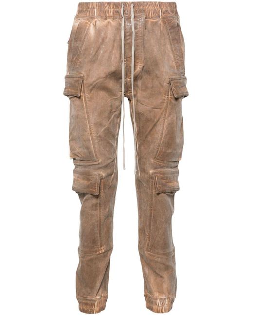 Rick Owens Halbhohe Mastodon Megacargo Slim-Fit-Jeans in Natural für Herren