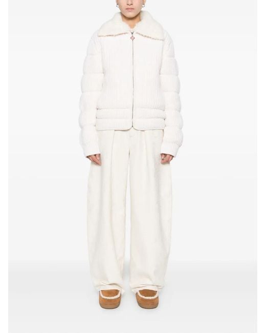 Casablanca White Ribbed Padded Jacket