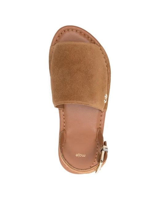 Maje Brown Buckle Detail Sandals