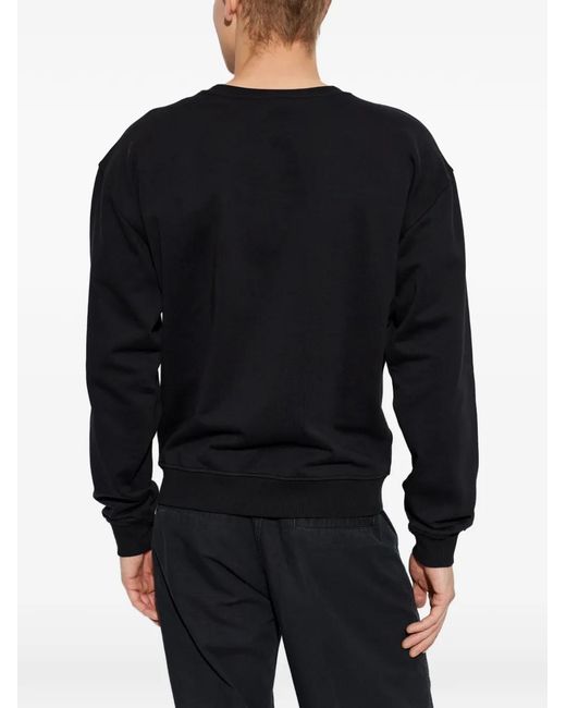 DIESEL Black S-Norm-Aa5 Logo-Embroidered Sweatshirt for men