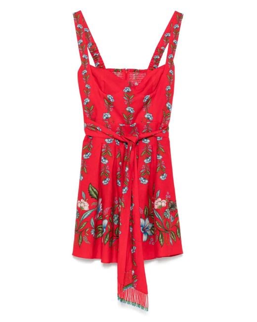 Farm Rio Red Sweet Bloom Bouquet Dress