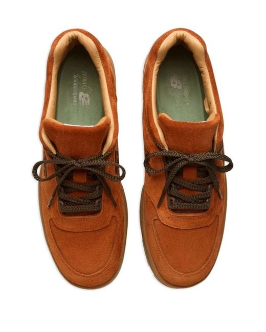 New Balance Brown Allerdale Suede Logo Sneakers