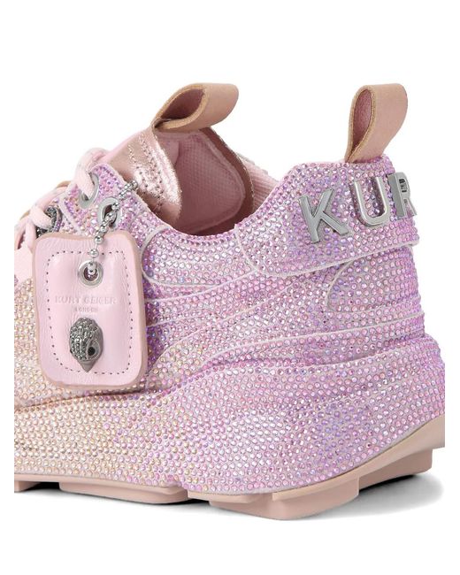 Kurt Geiger Pink Kurt Crystal Sneakers