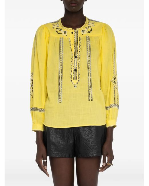 Zadig & Voltaire Yellow Tigy Embroidered Tunic
