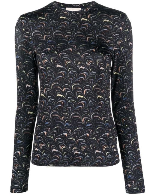 Ulla Johnson Eve Abstract-print Top in Blue (Black) | Lyst