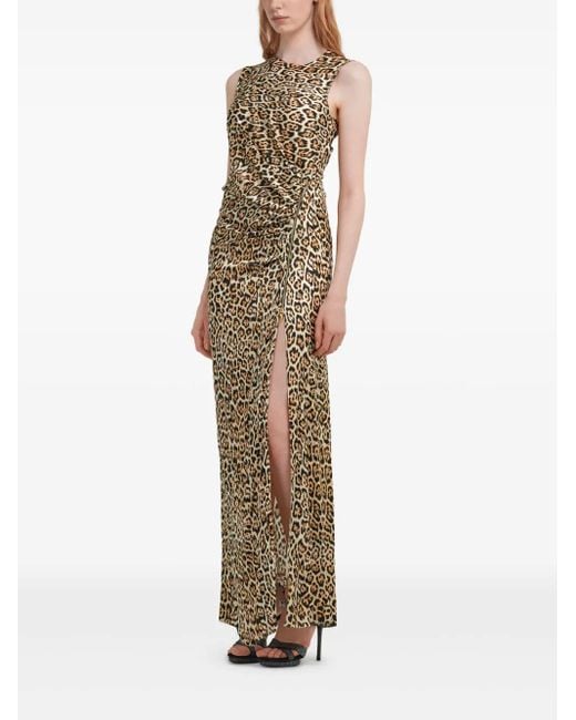 Roberto Cavalli Maxi-Jurk Met Luipaardprint in het Natural