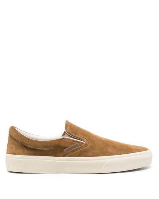Tom Ford Brown Jude Slip-on Suede Sneakers for men