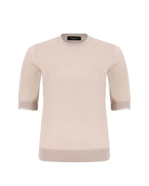 Fabiana Filippi White Fine-Knit Short-Sleeve Sweater