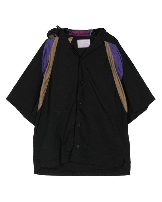 Camicia con design color-block di Kolor in Black da Uomo