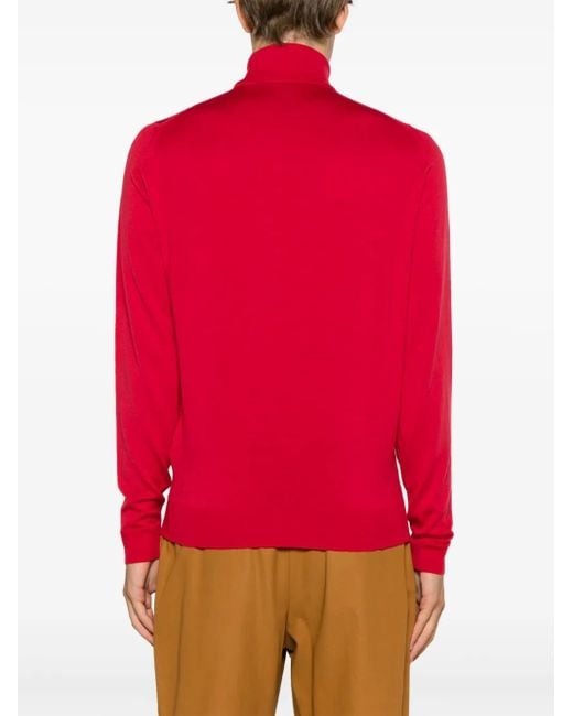 メンズ John Smedley タートルネック セーター Red