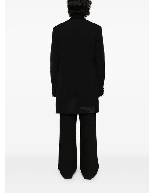 Junya Watanabe Black Patchwork-Design Coat for men