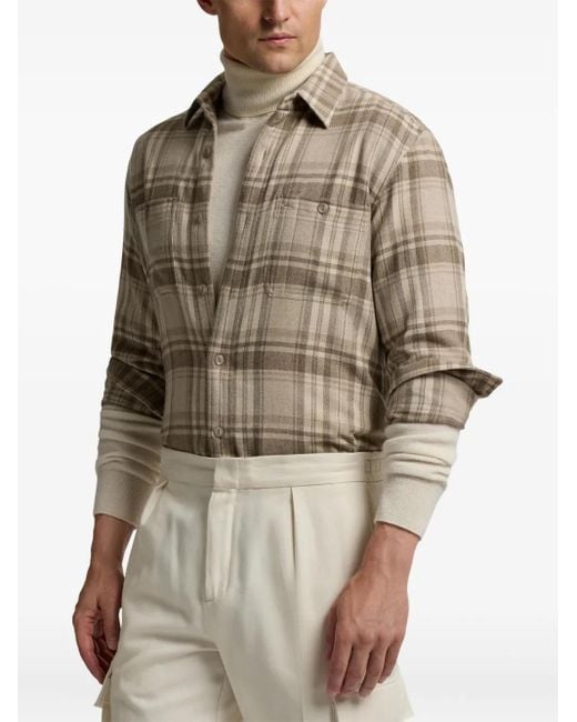 Ralph Lauren Natural Plaid Long-Sleeve Shirt for men