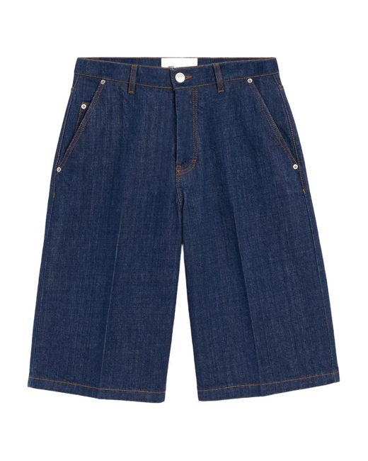 AMI Blue Loose Bermuda Shorts for men