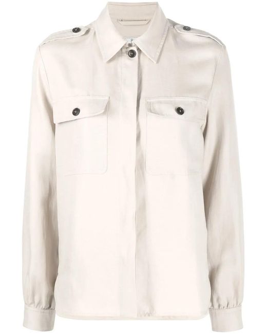 Woolrich Natural Fitted Button-Up Shirt