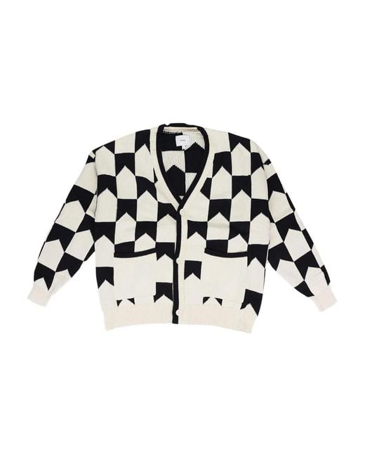 Rhude Black Cardigan À Carreaux Damier for men