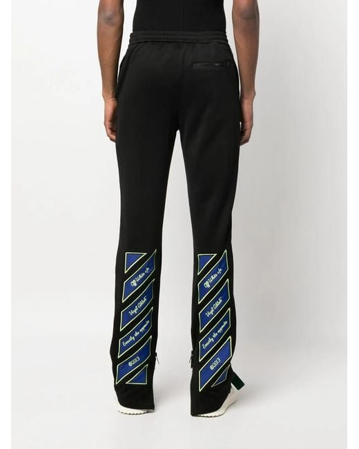 Off-White c/o Virgil Abloh Black Diag-Stripe Track Pants for men