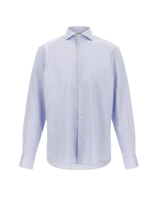 Boss Blue Oxford Cotton Shirt for men