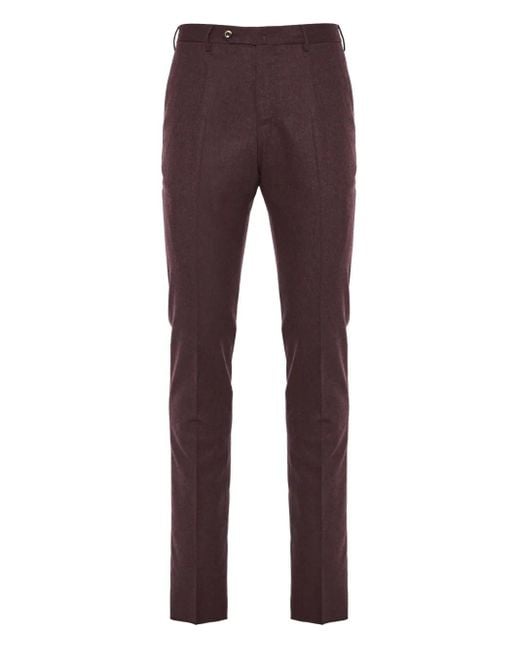 PT Torino Purple Wool-Blend Trousers for men